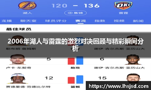 2006年湖人与雷霆的激烈对决回顾与精彩瞬间分析